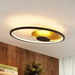 LED Deckenlampe Feival Lindby, dimmbar, braun / rost, für Wohn- / Esszimmer, Metall, Modern, LED Deckenleuchte