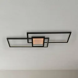 LED Deckenlampe Emiljan Lindby, dimmbar, schwarz, für Wohn- / Esszimmer, Metall, Modern, LED Deckenleuchte