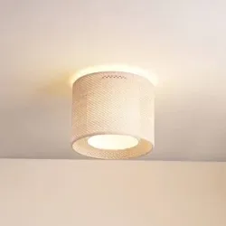 Deckenlampe Soula Lindby, dimmbar, creme / amber, für Wohn- / Esszimmer, Kunststoff, Landhaus / Rustikal, Deckenlampe