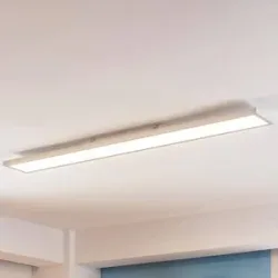 Arcchio Enora LED-Panel, 5500lm, weiß, Metall, 119,5 cm, weiß / opal, für Wohn- / Esszimmer, Kunststoff, Modern, LED Panel