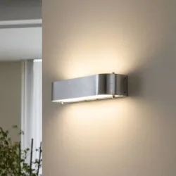 Wandlampe Nika Lindby, dimmbar, alu / grau / zink, für Schlafzimmer, Metall, Modern, Wandleuchte, Wandlampe Innen