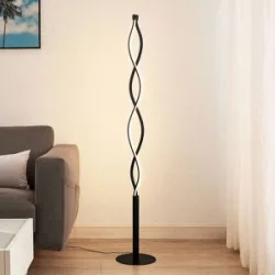 LED Stehlampe Welina Lindby, dimmbar, schwarz, für Wohn- / Esszimmer, Metall, Modern, LED Stehlampe