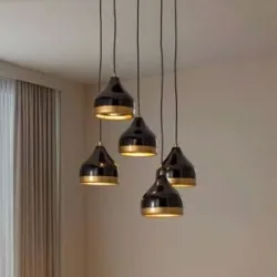 Hängelampe Yildo Opviq, dimmbar, schwarz, für Wohn- / Esszimmer, Metall, Modern, Pendelleuchte