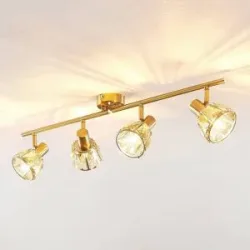 Deckenlampe Kosta Lindby, dimmbar, messing / gold, für Wohn- / Esszimmer, Metall, Modern, Deckenlampe