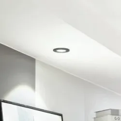 Arcchio LED-Downlight Lirin, schwarz, 4.000K Lirin Arcchio, dimmbar, schwarz, für Wohn- / Esszimmer, Aluminium, Modern, Einbaustrahler