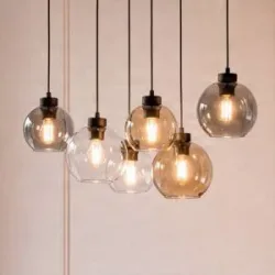 Glas Hängelampe Cubus TK Lighting, dimmbar, klar / transparent, für Wohn- / Esszimmer, Glas, Modern, Pendelleuchte