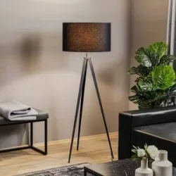 Stehlampe Tago Euluna, schwarz, für Wohn- / Esszimmer, Metall, Modern, Stehlampe