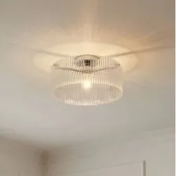 Deckenlampe Meritt Lucande, dimmbar, klar / transparent, für Wohn- / Esszimmer, Glas, Modern, Deckenlampe