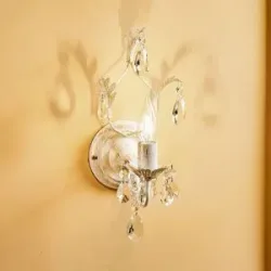 Kristall Wandlampe Teresa ONLI, dimmbar, creme / amber, für Wohn- / Esszimmer, Metall, Antik, Wandleuchte, Wandlampe Innen