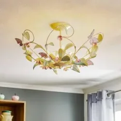 Deckenlampe Butterfly Luminex, dimmbar, für Wohn- / Esszimmer, Edelstahl, Florentiner, Deckenlampe