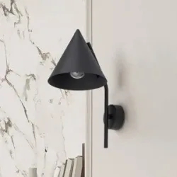 Wandlampe Cono TK Lighting, dimmbar, schwarz, für Wohn- / Esszimmer, Metall, Modern, Wandleuchte, Wandlampe Innen