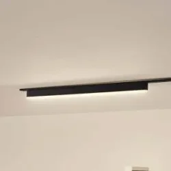 Lindby LED-Leiste 48 V Lumaro,schwarz,20W,Kunststoff,dimmbar Lumaro 48V Lindby, dimmbar, schwarz, für Wohn- / Esszimmer, Kunststoff, Modern