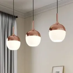 Glas Hängelampe Rangina Lindby, dimmbar, kupfer, für Wohn- / Esszimmer, Glas, Modern, Pendelleuchte