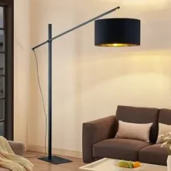 Bogenlampe Mossa Arcchio, schwarz, für Wohn- / Esszimmer, Metall, Modern, Stehlampe