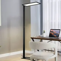 Stehlampe Taronis PRIOS, dimmbar, schwarz, für Arbeitszimmer / Büro, Aluminium, Modern