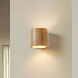 Wandlampe Ara SOLLUX LIGHTING, dimmbar, Holz hell, für Wohn- / Esszimmer, Holz, Modern, Wandleuchte, Wandlampe Innen