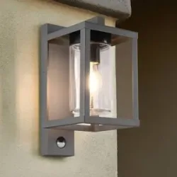 Wandlampe aussen Lungo Grau 16 cm 33.5 cm - Farbe: anthrazit - Material: Aluminium-Druckguss - Wandlampe aussen