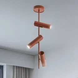 Deckenspot Leda 3, ziegelrot, 3-flammig, Stahl, Höhe 76 cm 3 SIGMA, dimmbar, rot, für Wohn- / Esszimmer, Metall, Modern, Strahler