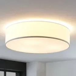 Deckenlampe Gordana Lindby, dimmbar, weiß / opal, für Wohn- / Esszimmer, Textil / Stoff / Seide, Modern, Deckenlampe
