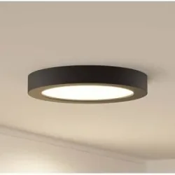 LED Deckenlampe Edwina PRIOS, dimmbar, schwarz, für Badezimmer, Aluminium, Modern, LED Deckenleuchte