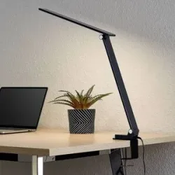 LED Schreibtischlampe Tamarin PRIOS, dimmbar, schwarz, für Arbeitszimmer / Büro, Kunststoff, Modern, LED Tischlampe
