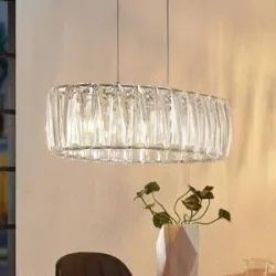 Hängelampe Sofia Lindby, dimmbar, klar / transparent, für Wohn- / Esszimmer, Kunststoff, Modern, Pendelleuchte