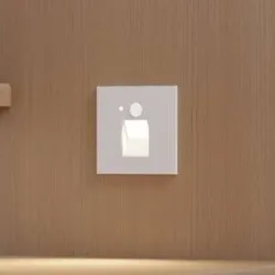 Arcchio LED-Einbaulampe Neru, 7 cm, weiß, eckig, Sensor Neru, weiß / opal, für Wohn- / Esszimmer, Aluminium, Modern, Wandeinbaustrahler