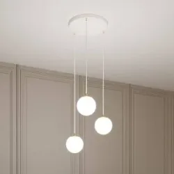 Glas Hängelampe Royal EMIBIG LIGHTING, dimmbar, weiß / opal, für Wohn- / Esszimmer, Modern, Pendelleuchte