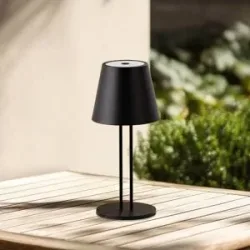 Lindby LED-Akkutischlampe Janea TWIN, schwarz, Metall Lindby, dimmbar, schwarz, Metall, Modern