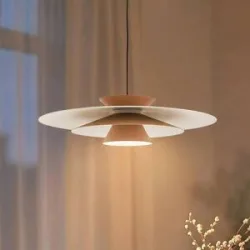 Hängelampe Livie Lucande, dimmbar, creme / amber, für Wohn- / Esszimmer, Modern