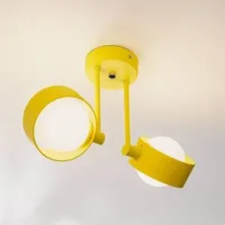 Deckenlampe Mado Argon, dimmbar, gelb / orange, für Wohn- / Esszimmer, Metall, Modern, Deckenlampe