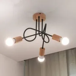 Deckenlampe Oxford HELAM, dimmbar, schwarz, für Wohn- / Esszimmer, Metall, Modern, Deckenlampe