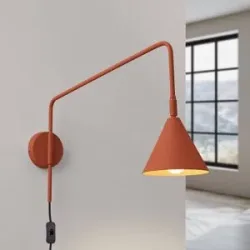 Wandlampe LYS SOLLUX LIGHTING, braun / rost, für Wohn- / Esszimmer, Metall, Skandinavisch, Wandleuchte, Wandlampe Innen