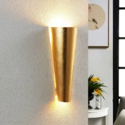 Wandlampe Conan Lindby, dimmbar, messing / gold, für Wohn- / Esszimmer, Metall, Modern, Wandleuchte, Wandlampe Innen
