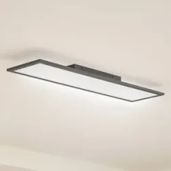 LED Panel Enhife Lindby, schwarz, für Arbeitszimmer / Büro, Modern, LED Deckenleuchte