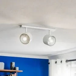 Deckenstrahler Bot, weiß, zweiflammig Bot ALDEX, dimmbar, weiß / opal, für Wohn- / Esszimmer, Metall, Modern, Strahler