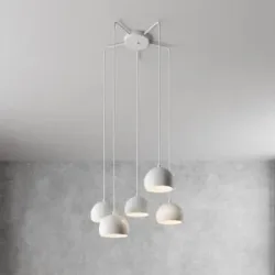 Hängelampe Sool Luminex, dimmbar, weiß / opal, für Wohn- / Esszimmer, Metall, Pendelleuchte