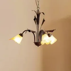 Hängeleuchte Lucrezia dreiflammig, bronze ONLI, dimmbar, bronze / altmessing, für Wohn- / Esszimmer, Metall, Landhaus / Rustikal, Pendelleuchte