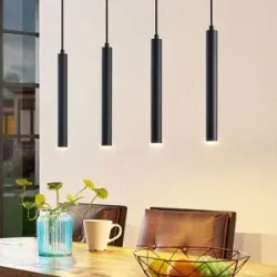 Hängelampe Kammeron Arcchio, schwarz, für Wohn- / Esszimmer, Metall, Modern