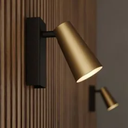 Wandstrahler Angelina Lucande, dimmbar, schwarz, für Schlafzimmer, Metall, Skandinavisch, Wandleuchte, Wandlampe Innen