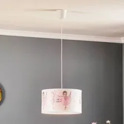 Hängelampe Print M Duolla, dimmbar, violett / pink / rose, für Kinderzimmer, Kunststoff, Junges Wohnen, Pendelleuchte