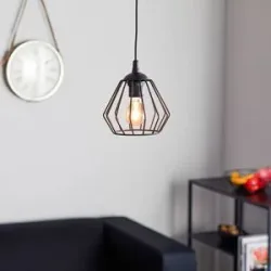 Hängelampe Agat HELAM, dimmbar, schwarz, für Wohn- / Esszimmer, Metall, Modern, Pendelleuchte