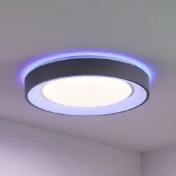 LED Deckenlampe Lindum Lindby, dimmbar, alu / grau / zink, für Wohn- / Esszimmer, Metall, Modern, LED Deckenleuchte