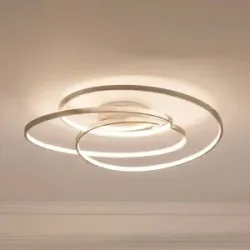 LED Deckenlampe Joline Lindby, dimmbar, alu / grau / zink, für Wohn- / Esszimmer, Metall, Modern, LED Deckenleuchte