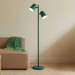 Stehlampe Isara Lindby, grün, für Wohn- / Esszimmer, Metall, Modern, Stehlampe