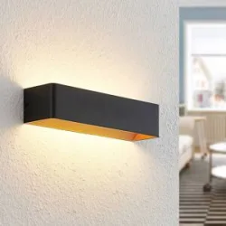 Wandlampe Karam Arcchio, dimmbar, schwarz, für Wohn- / Esszimmer, Aluminium, Modern, LED Wandleuchte, Wandlampe Innen
