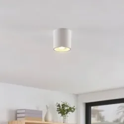 Deckenlampe Parvin Lindby, dimmbar, weiß / opal, für Wohn- / Esszimmer, Aluminium, Modern, Deckenlampe
