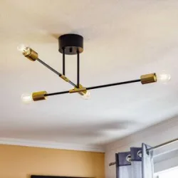 Deckenlampe Ilia Luminex, dimmbar, schwarz, für Wohn- / Esszimmer, Metall, Modern, Deckenlampe