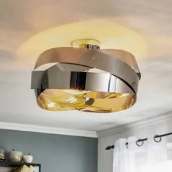Deckenlampe Tornado Domiluce, dimmbar, chrom / silber, für Wohn- / Esszimmer, Metall, Modern, Deckenlampe
