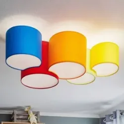 Deckenlampe Mona TK Lighting, dimmbar, Multicolour, für Schlafzimmer, Textil / Stoff / Seide, Modern, Deckenlampe